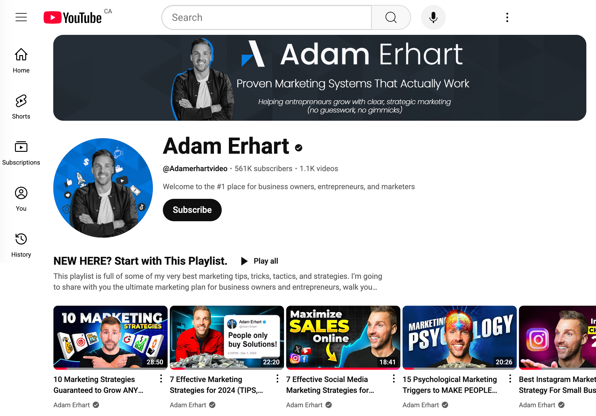 adam erhart youtube